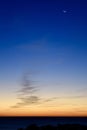 Waning Crescent Moon, Venus, and Dawn Royalty Free Stock Photo